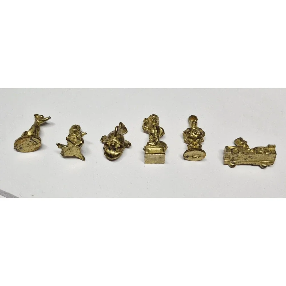 Gold Simpsons Monopoly Replacement Tokens Game Pieces Lot of 6 Rare Variants